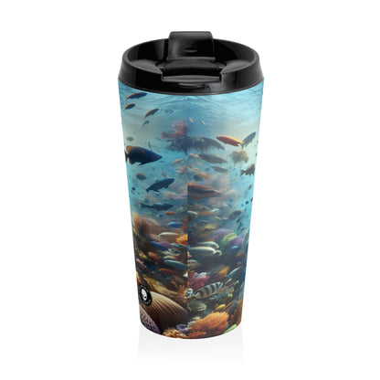 "Glimmering Reef: A Colorful Underwater Wonderland" - The Alien Stainless Steel Travel Mug