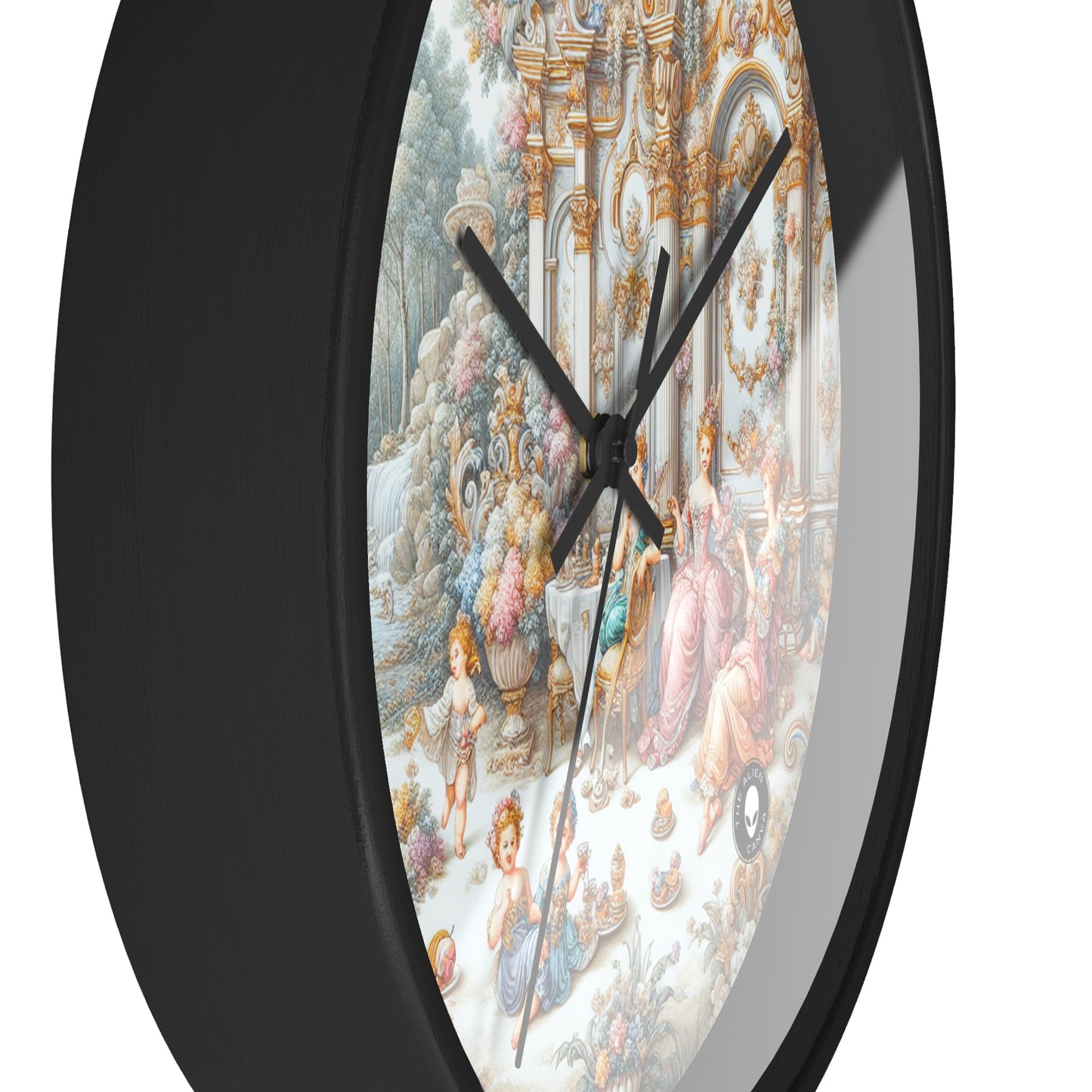 "A Garden of Rococo Delights: A Whimsical Extravaganza" - The Alien Wall Clock Rococo