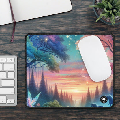 « Crépuscule enchanté : une peinture de forêt magique » - Le tapis de souris de jeu Alien