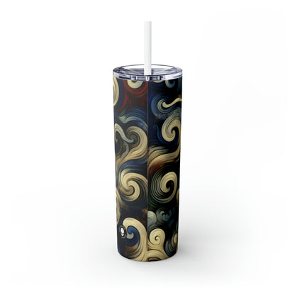 "Primitive Smoke: A Mystical Portrait." - The Alien Maars® Skinny Tumbler with Straw 20oz Primitivism