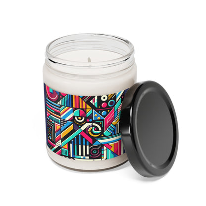 "Neon Geometric Pop" - The Alien Scented Soy Candle 9oz Contemporary Art Style