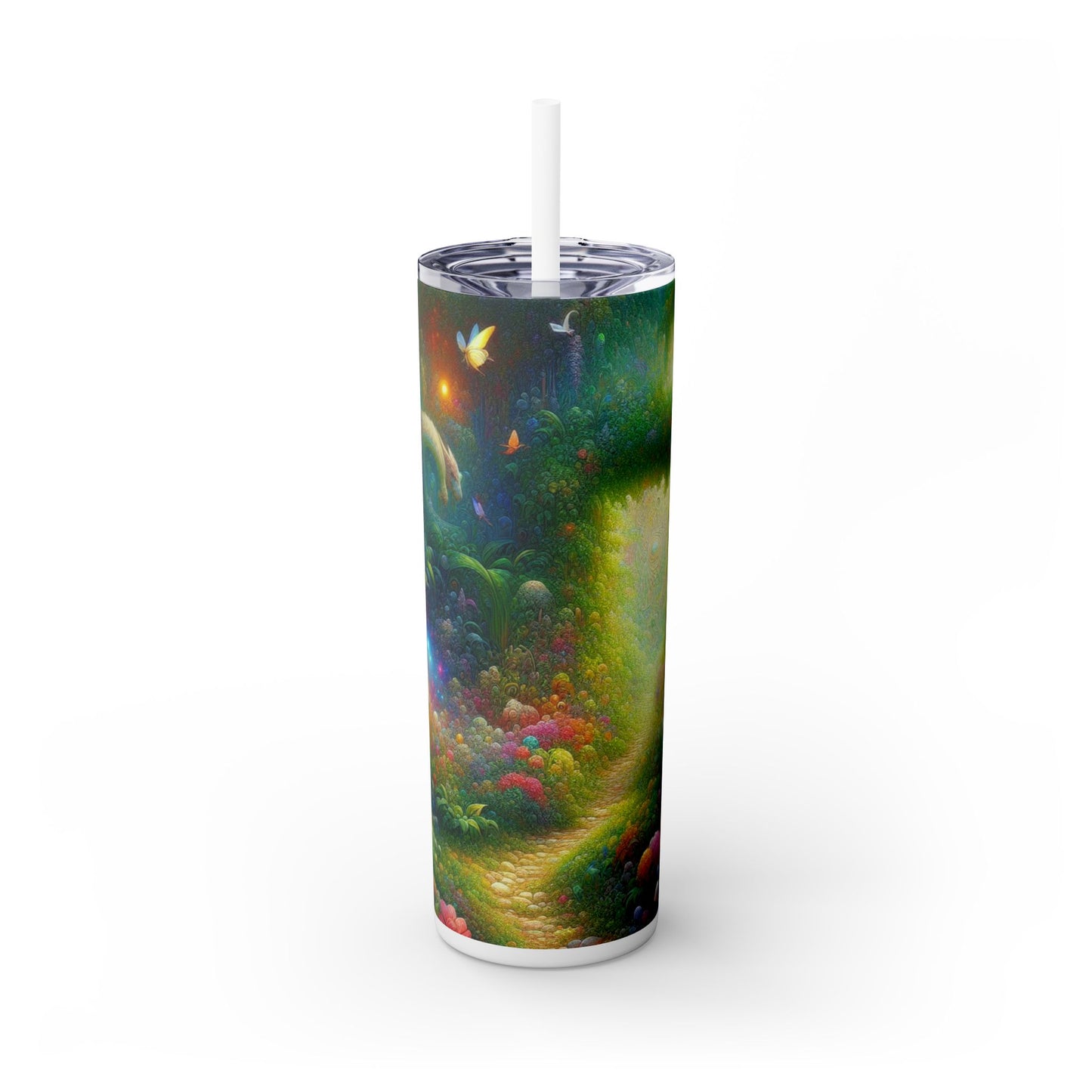 « Jardin mystique de l'enchantement » - Le verre fin Alien Maars® avec paille 20 oz