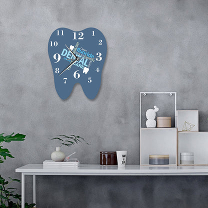 Horloge murale d'art de mot de dentiste en forme de dent