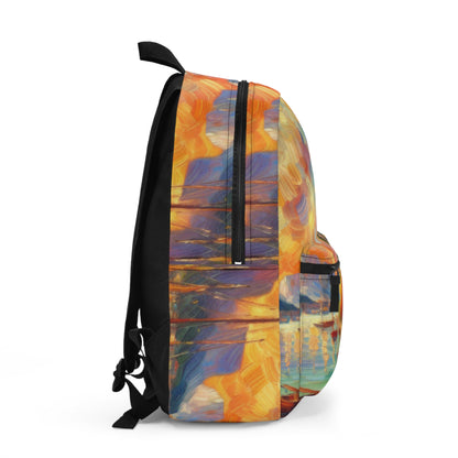 Golden Dusk: A Serene Impressionist Stroll by the Water - The Alien Backpack Impressionism