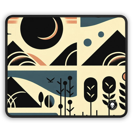 "Serenity in Geometry: Ocean Sunset" - The Alien Gaming Mouse Pad Minimalism