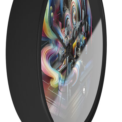 "Neon Nights: A Futuristic Urban Dream" - The Alien Wall Clock Digital Art