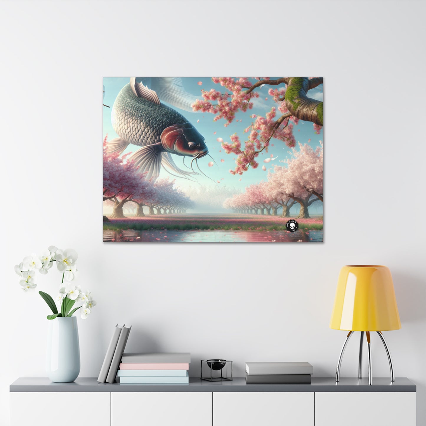 "Koi Fish in Cherry Blossoms: Beauty of Nature" - The Alien Canva