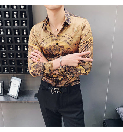 Korean Slim Long Sleeve Shirt