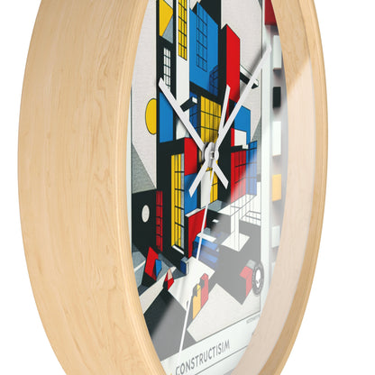 "Techno-Triangles : une exploration constructiviste de l'innovation moderne" - The Alien Wall Clock Constructivism