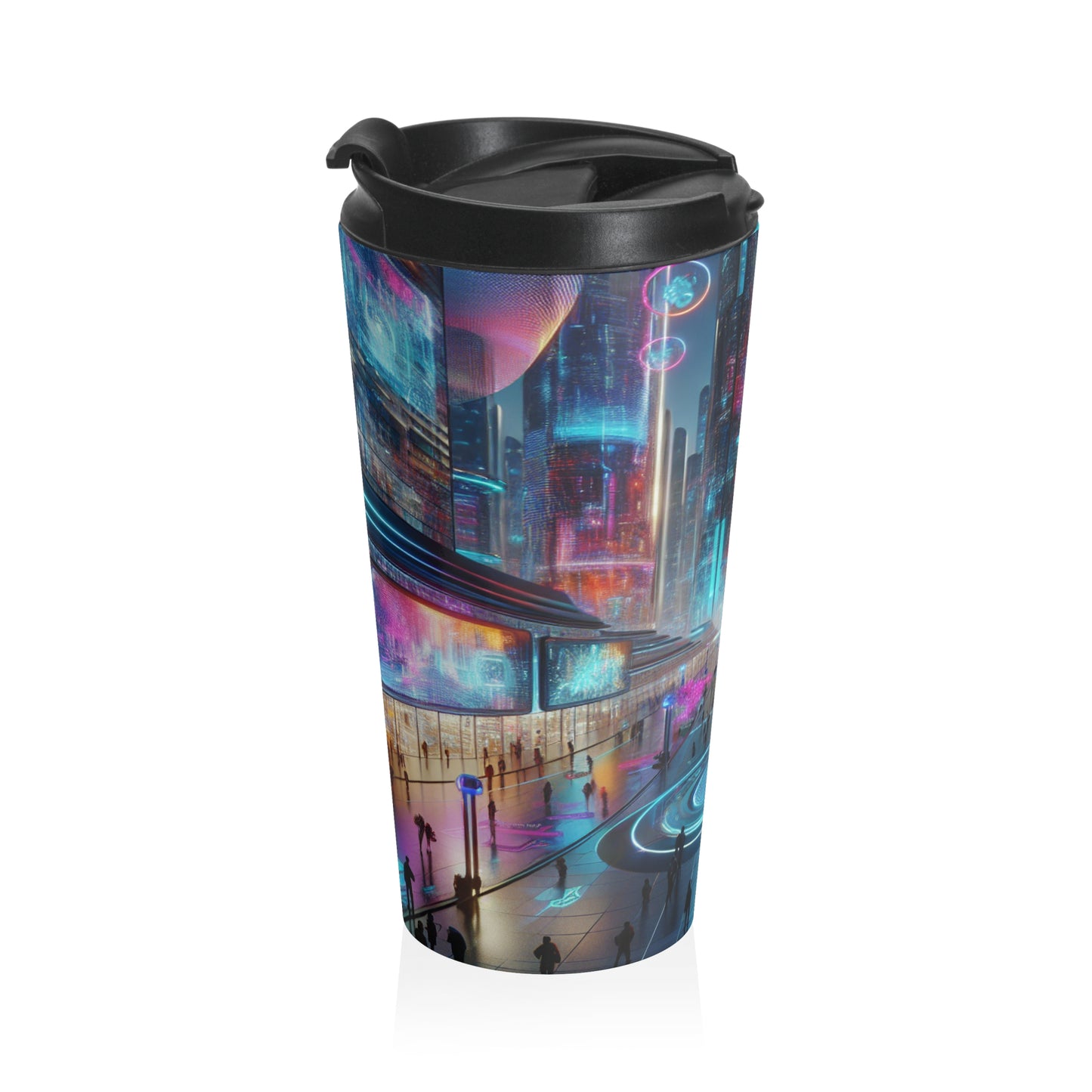 "Digital Evolution: A Technological Art Experience" - The Alien Stainless Steel Travel Mug Electronic Art