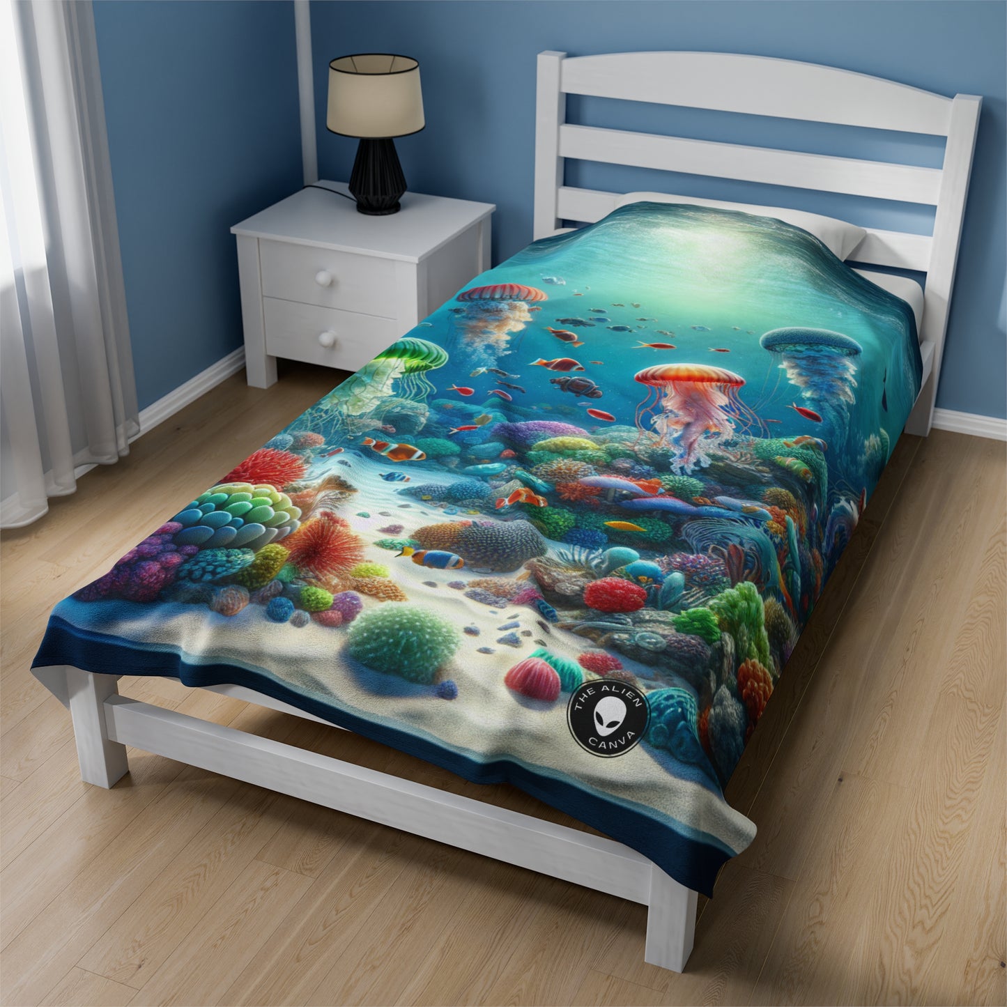 "Jellyfish Fantasy" - The Alien Velveteen Plush Blanket