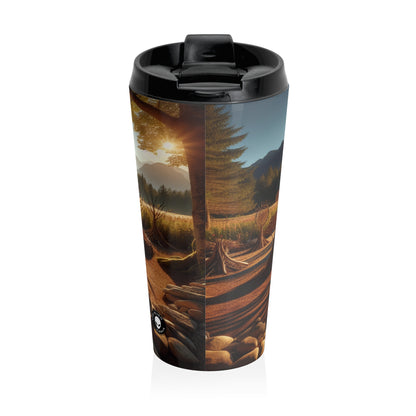 "Metamorphosis: A Captivating Land Art Celebration of Transformation and Rebirth" - The Alien Stainless Steel Travel Mug Land Art