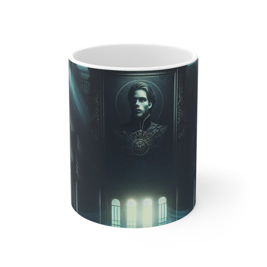 "Moonlight Shadow: A Gothic Portrait" - The Alien Ceramic Mug 11oz Gothic Art Style