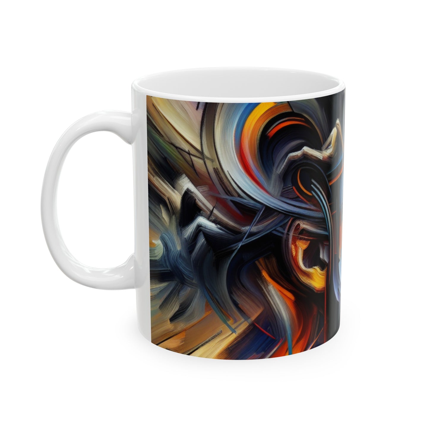 "Night Pulse: Expressions of Urban Chaos" - The Alien Ceramic Mug 11oz Expressionism