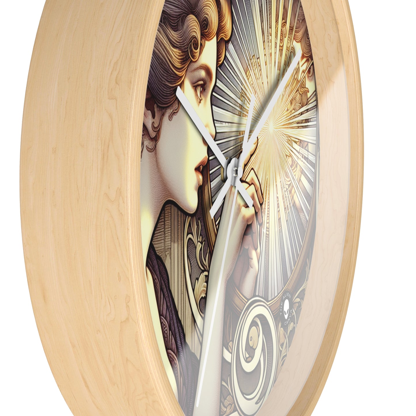 "Reflection of Beauty" - The Alien Wall Clock Art Nouveau