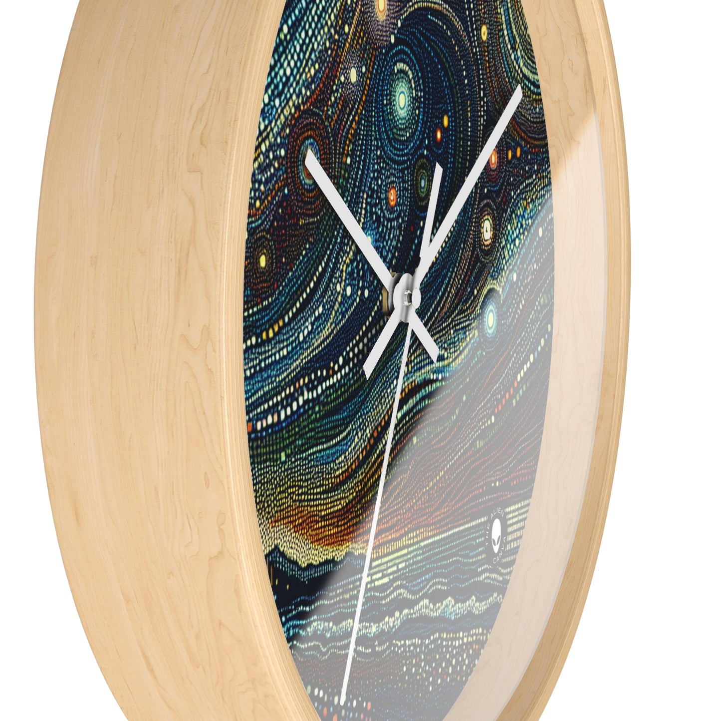 "Starry Dots: A Celestial Mosaic" - The Alien Wall Clock Pointillism