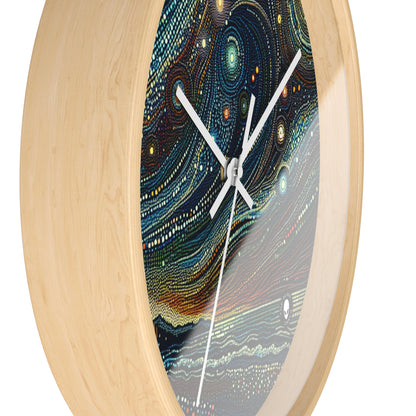 "Starry Dots: A Celestial Mosaic" - El puntillismo del reloj de pared alienígena