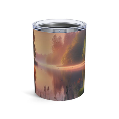 "Simetría urbana: una exploración hiperrealista de la vida urbana" - The Alien Tumbler 10oz Hyperrealism