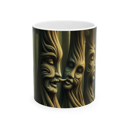 « Whispering Trees : Les secrets de la forêt mystique » – Tasse en céramique Alien 11 oz