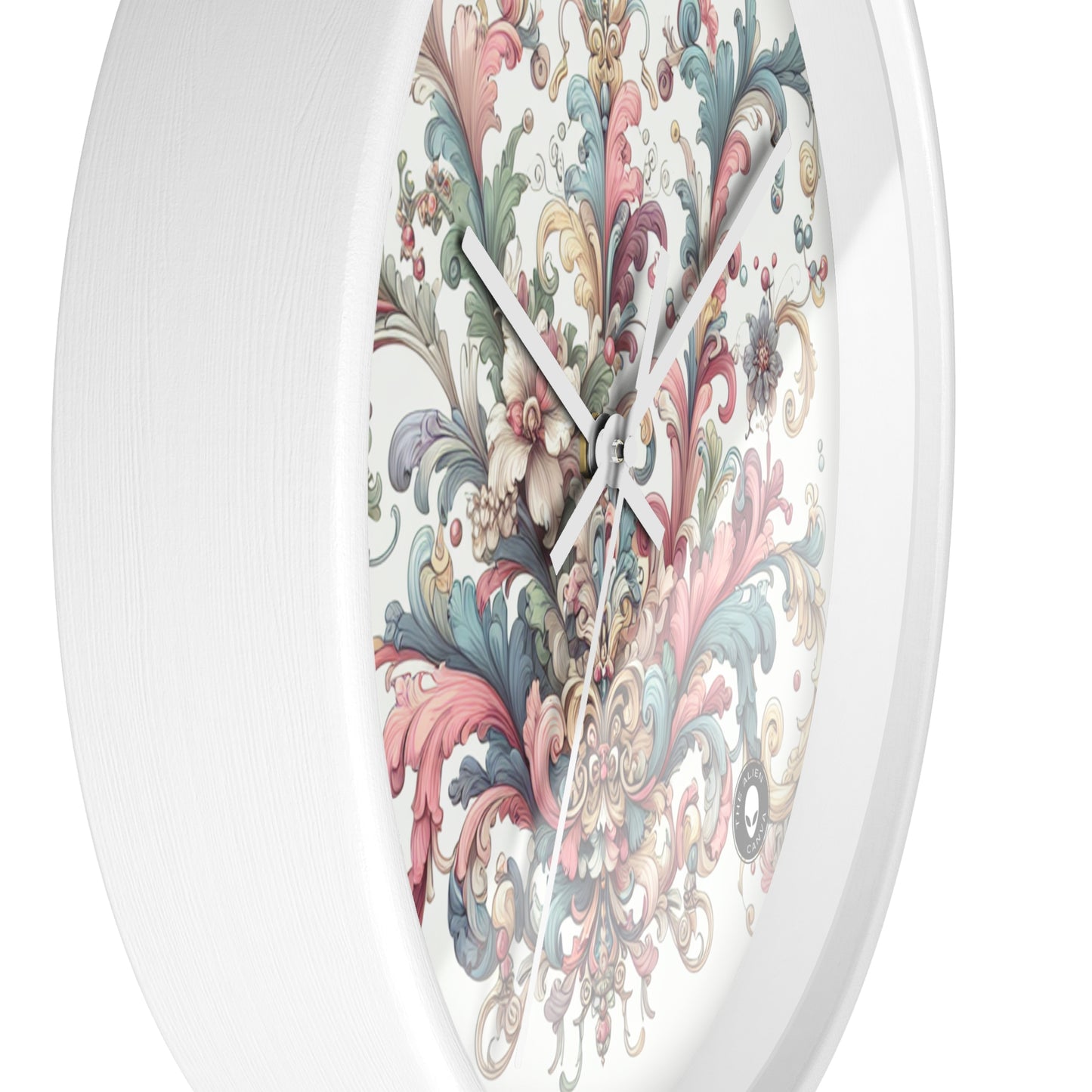 "Élégance enchantée : une soirée dans un jardin rococo" - The Alien Wall Clock Rococo