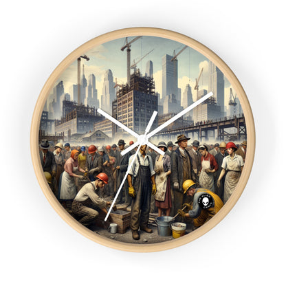 Title: "Unity in Action: Celebrating Solidarity's Triumph" - The Alien Wall Clock Social Realism