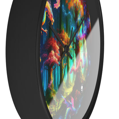 "Dragon's Rainbow Forest" - The Alien Wall Clock