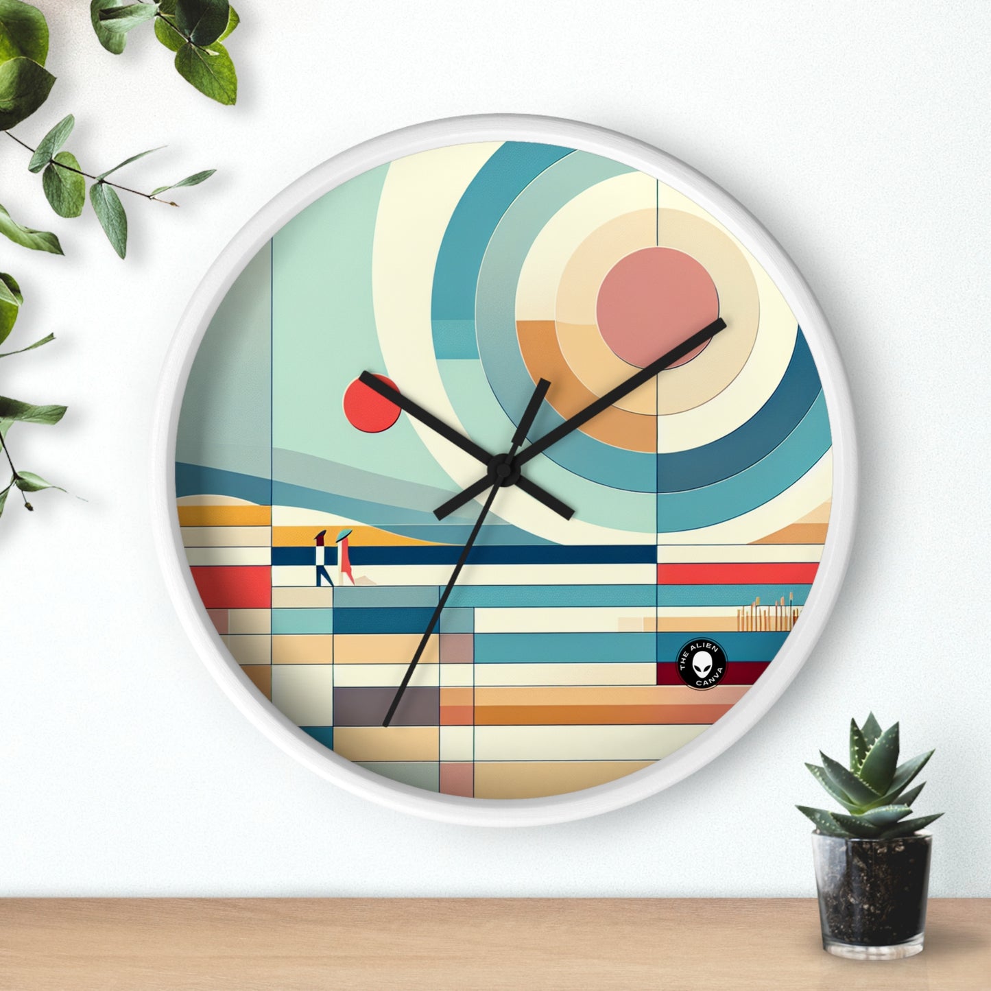 Réflexions tranquilles : une œuvre d'art de jardin zen minimaliste - The Alien Wall Clock Minimalisme