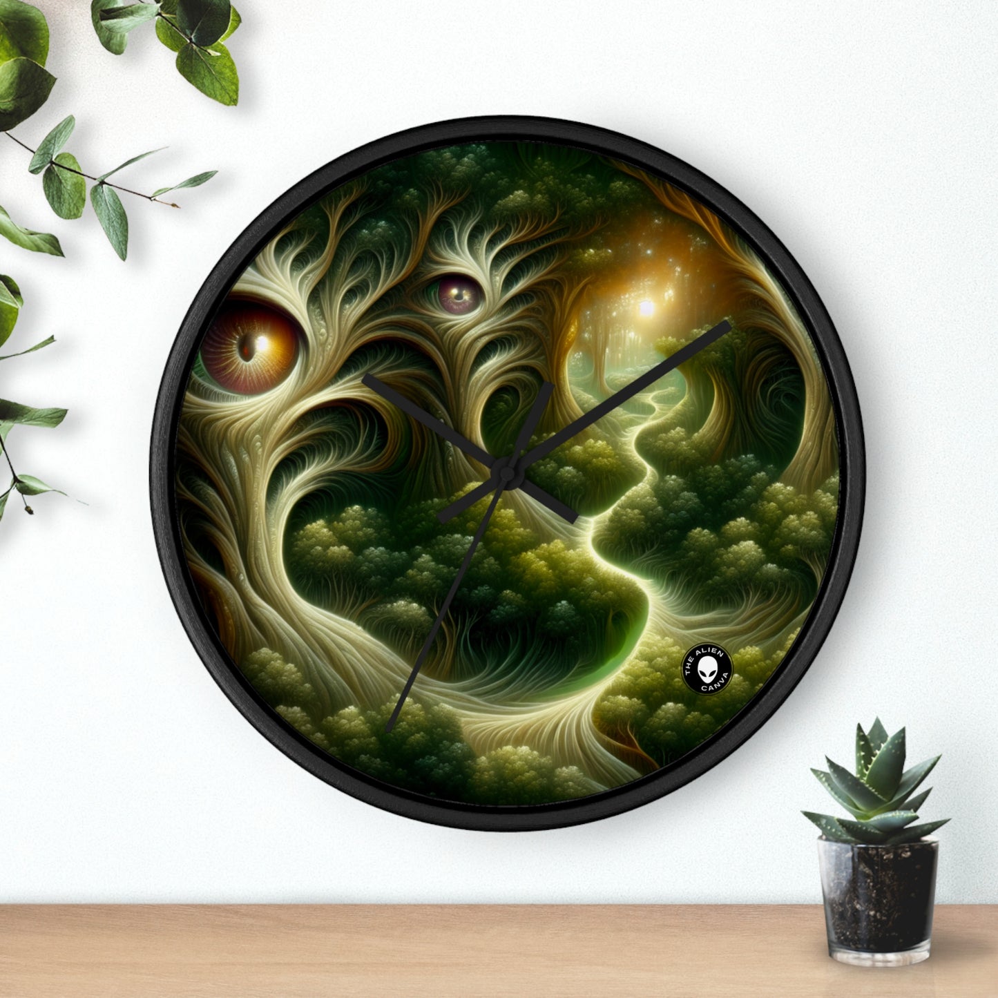 "Watchful Woods: The Path to Enchantment" - The Alien Wall Clock