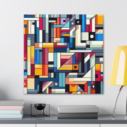 "Futuristic Cityscape: A Geometric Perception" - The Alien Canva Hard-edge Painting