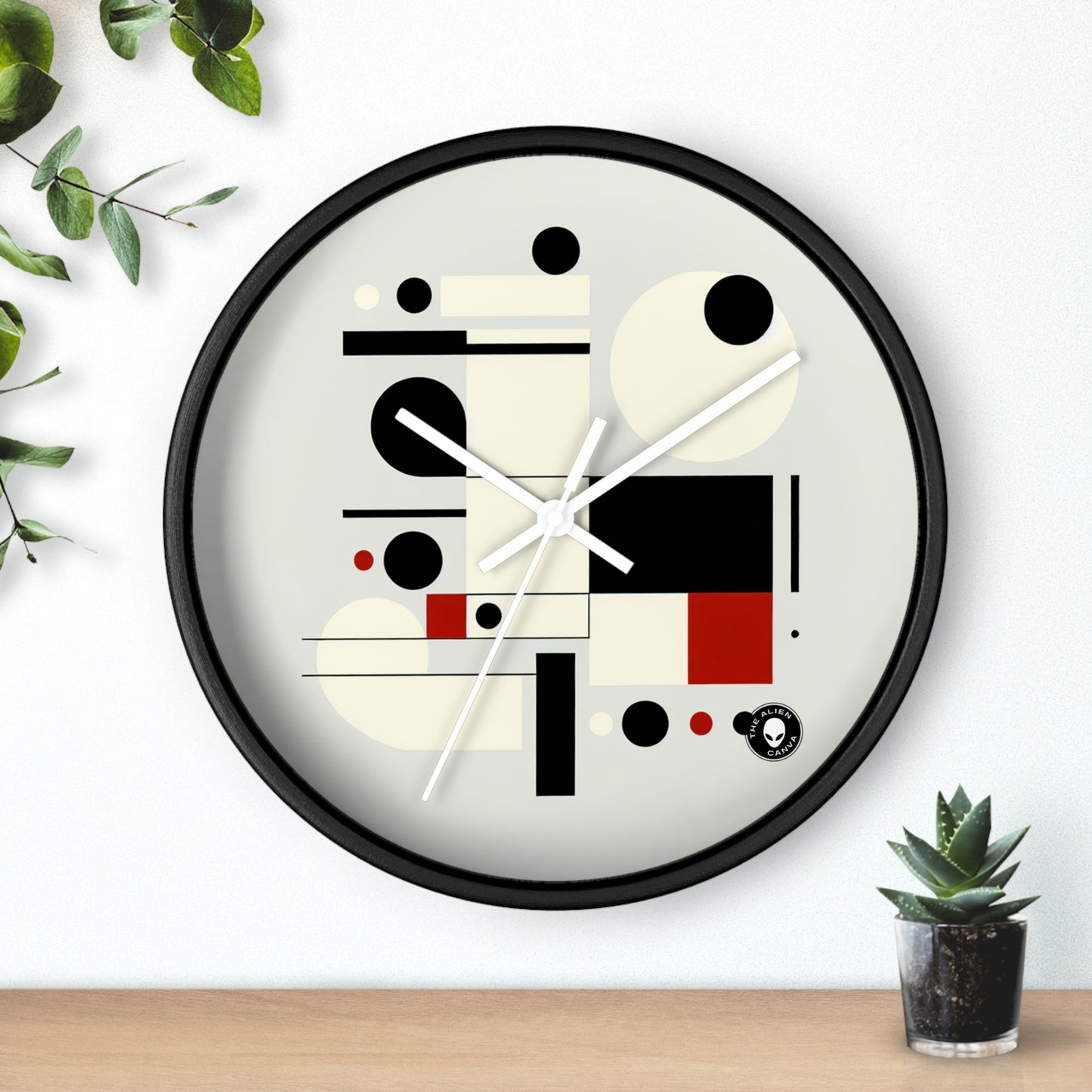 "Dynamic Balance: A Suprematist Exploration" - The Alien Wall Clock Suprematism