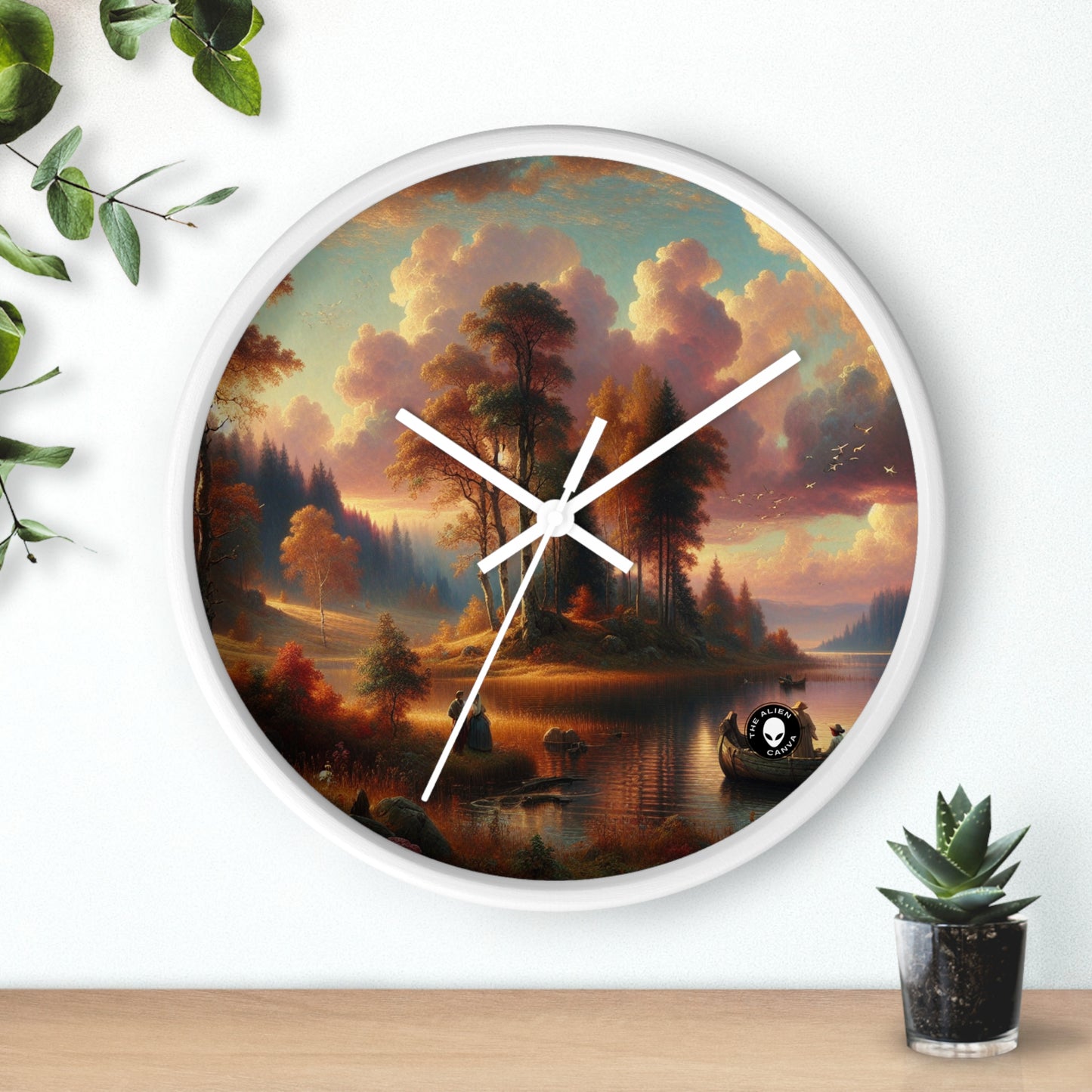 "Susurros de amor en el bosque encantado" - El reloj de pared extraterrestre Romanticismo