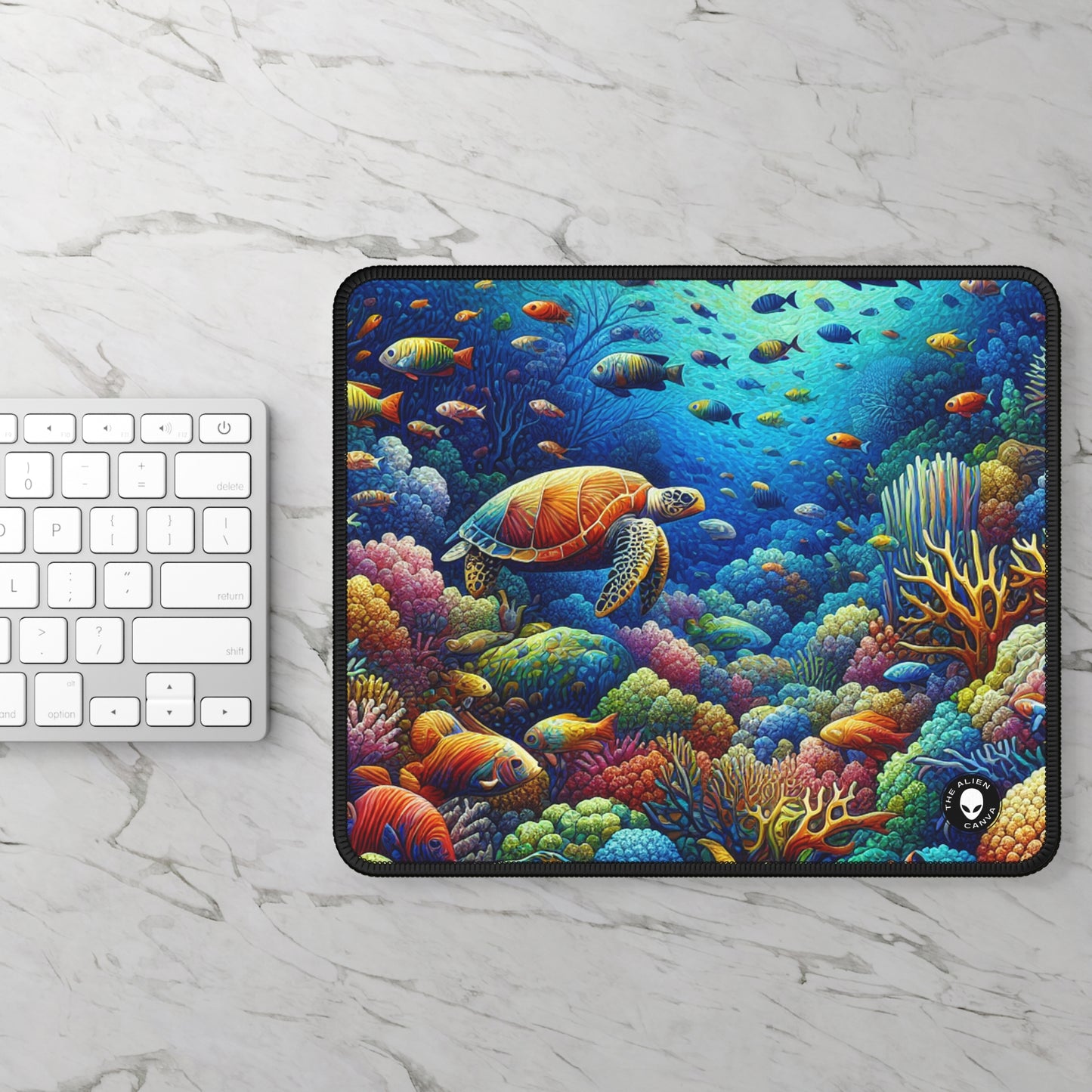 "Marine Paradise: Colorful Coral Reef Wildlife" - The Alien Gaming Mouse Pad