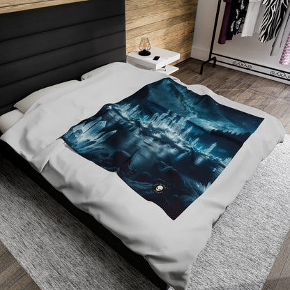 "Crystal Grove: Starlit Reflections" - The Alien Velveteen Plush Blanket