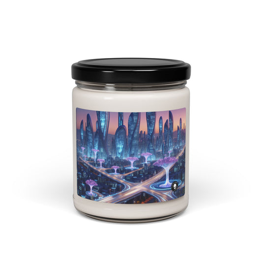 "City of Tomorrow: Nature and Technology Intertwined" - The Alien Scented Soy Candle 9oz