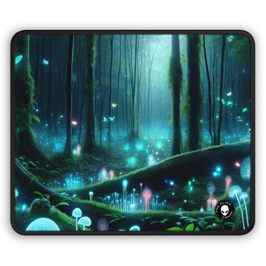 "Enchanted Night: Bioluminescent Forest" - The Alien Gaming Mouse Pad