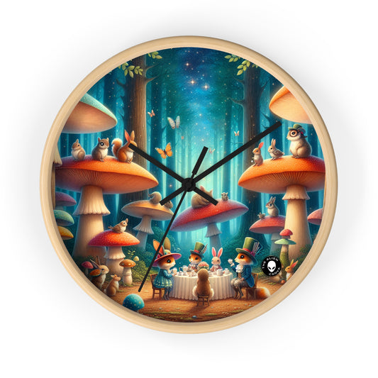 "Mushroom Wonderland: A Magical Tea Party" - The Alien Wall Clock