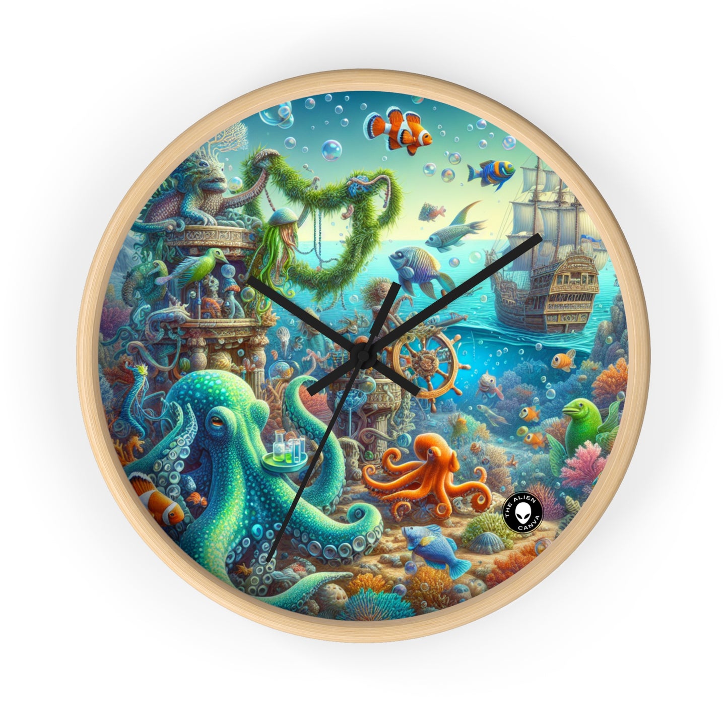 "Underwater Fiesta" - The Alien Wall Clock