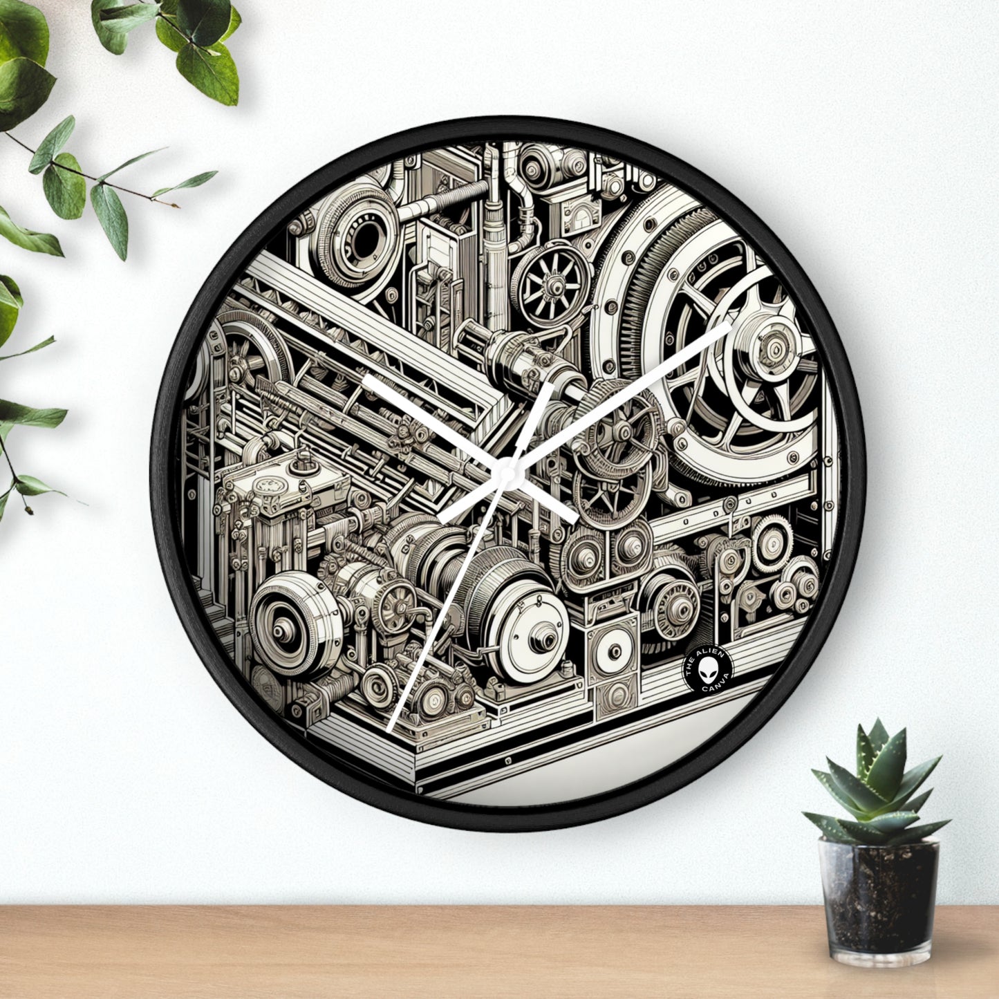 "Urban Precision: Ciudad moderna al atardecer" - El reloj de pared alienígena Precisionismo