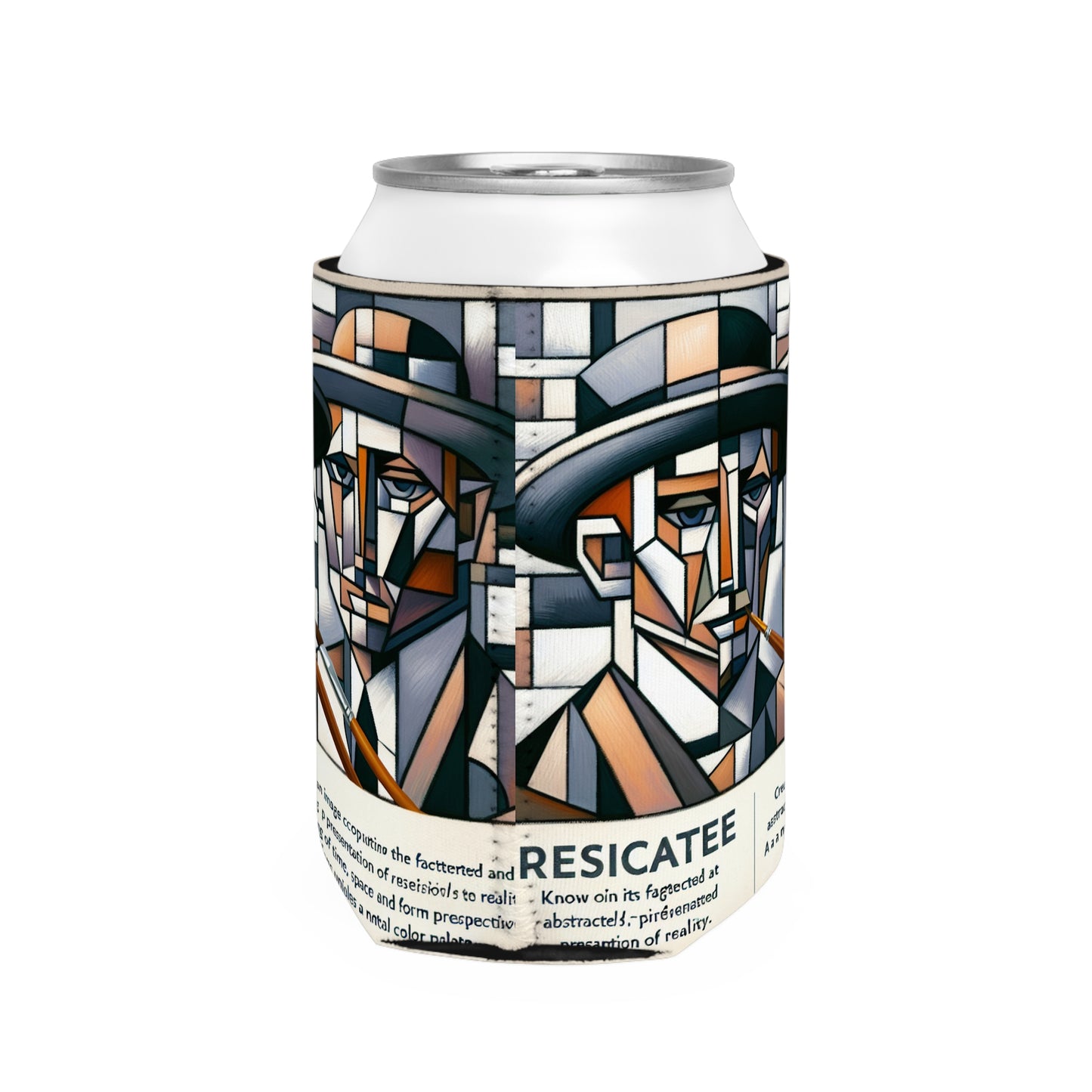 "Cubist Cityscape: Fragmented Views of Urban Energy" - The Alien Can Cooler Sleeve Cubism