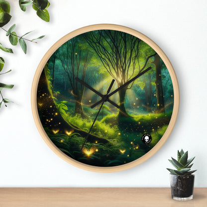 "Glowing Forest Magic" - The Alien Wall Clock