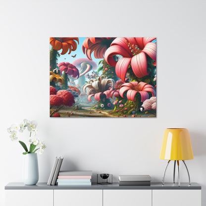 « Jardin fantaisiste : grandes fleurs et petites créatures » - The Alien Canva