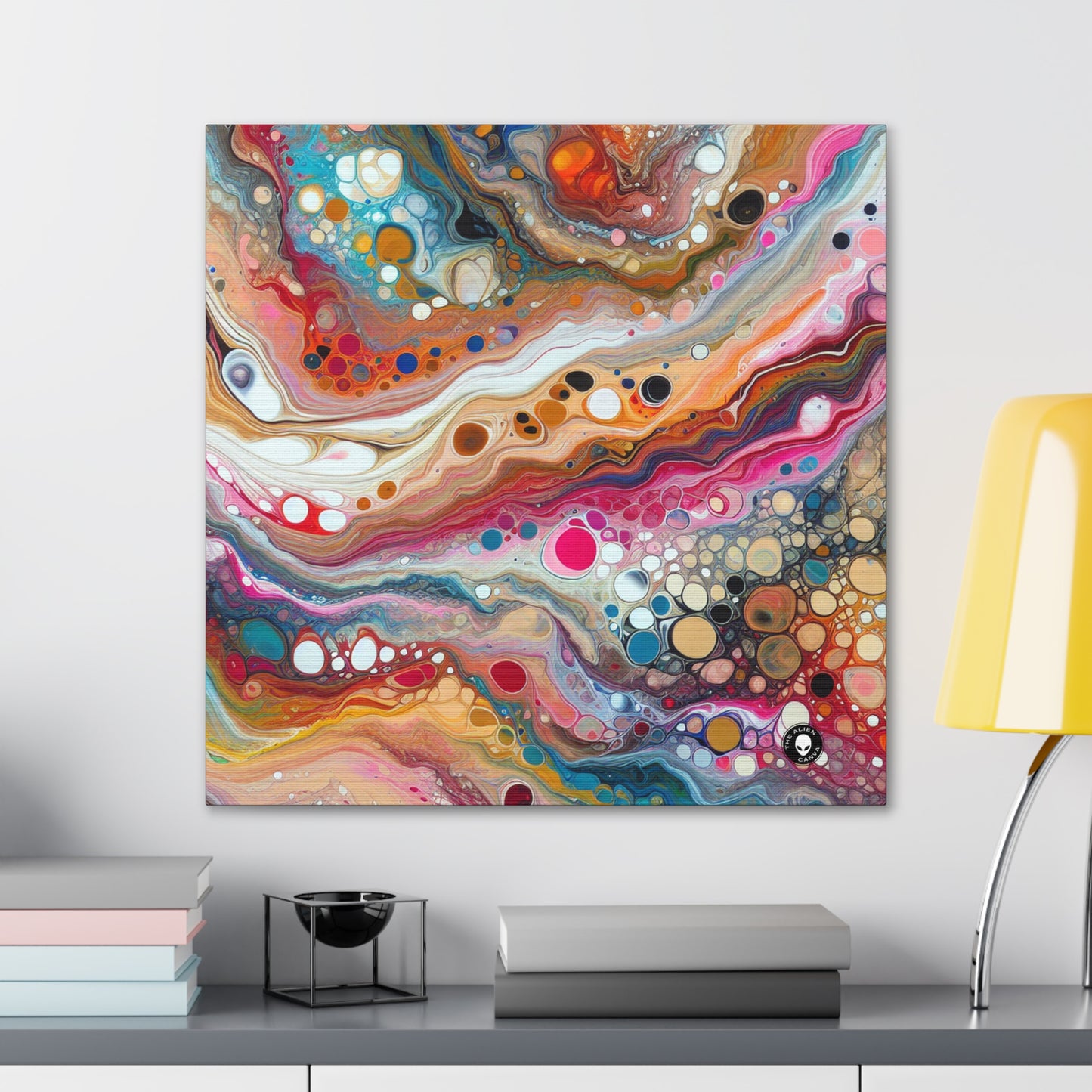 "Colores cósmicos: creación de un fascinante vertido acrílico inspirado en nebulosas celestes" - The Alien Canva Acrylic Pouring