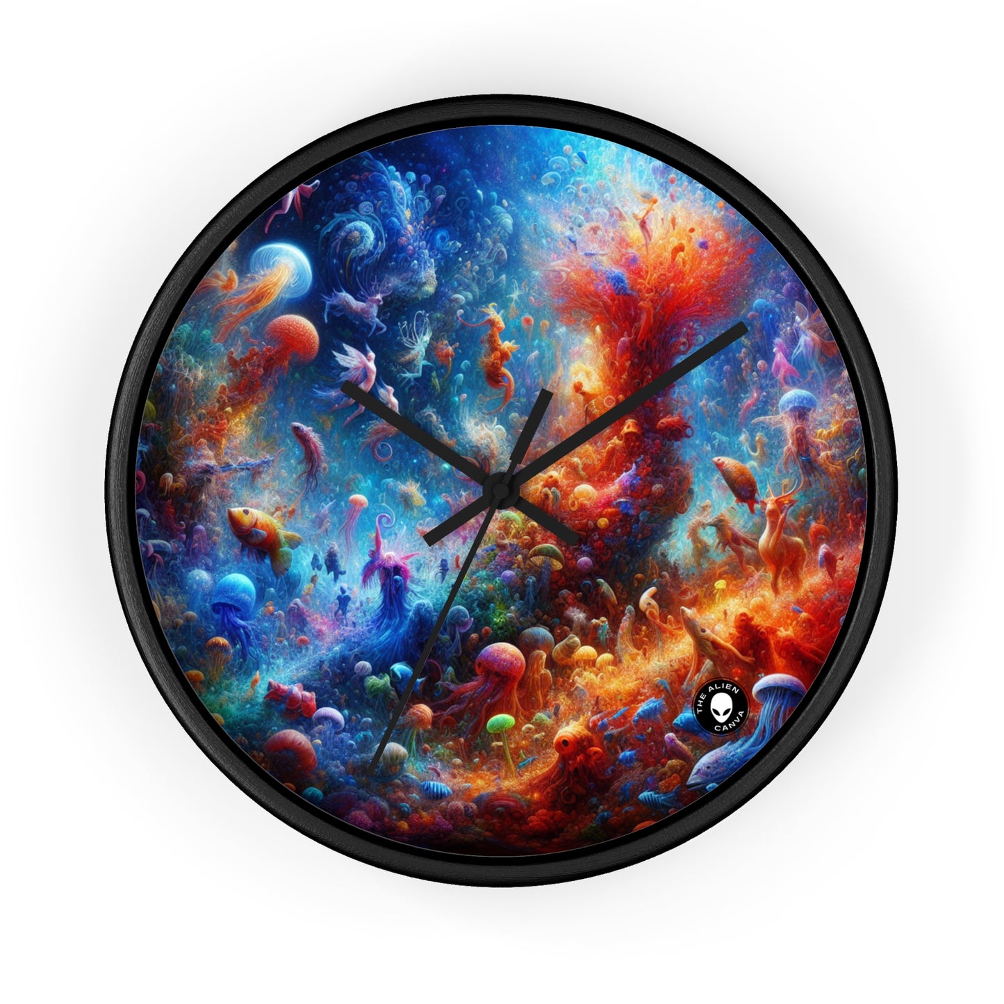 "Glowing Coral Dance Party" - L'horloge murale Alien