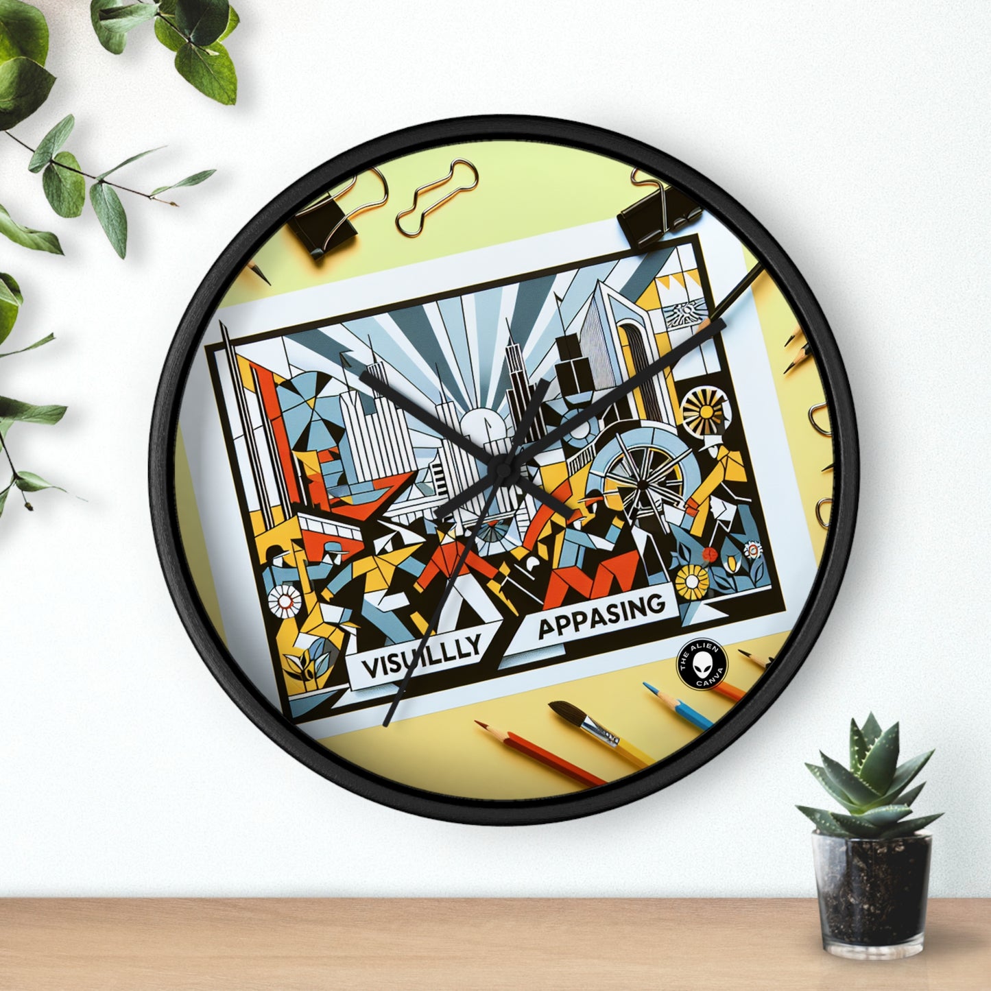 "Constructive City: A Vibrant Celebration of Urban Progress" - The Alien Wall Clock Constructivism