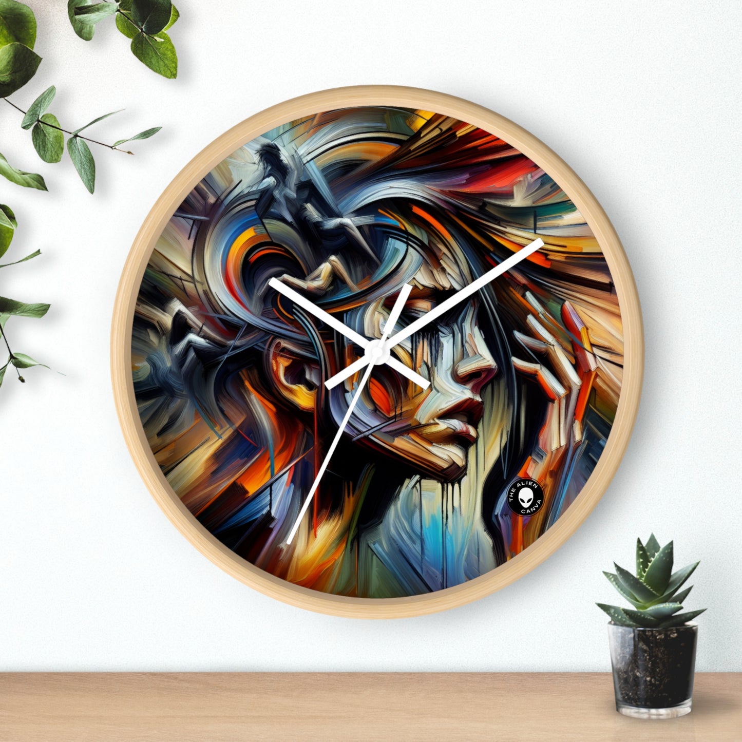 "Night Pulse: Expressions of Urban Chaos" - The Alien Wall Clock Expressionism