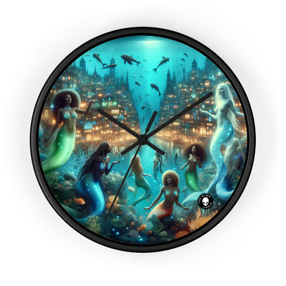 "Glimmering Depths: The Enchanted Underwater City" - The Alien Wall Clock