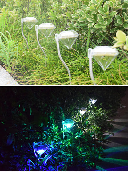 Luz de diamante de jardín con energía solar