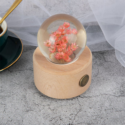 Preserved Flower Decoration Music Box Music Box Crystal Ball