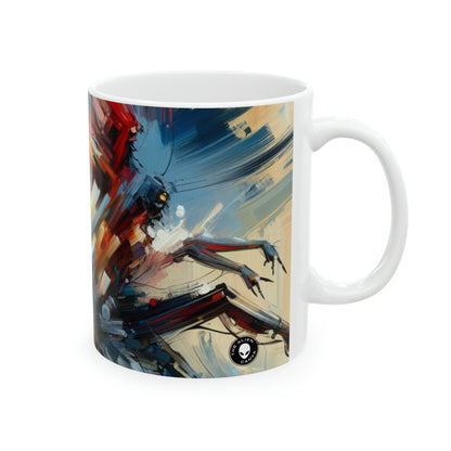 "Dance-Off Fury: A Vibrant Battle of Rival Street Crews" - The Alien Ceramic Mug 11oz Action Art