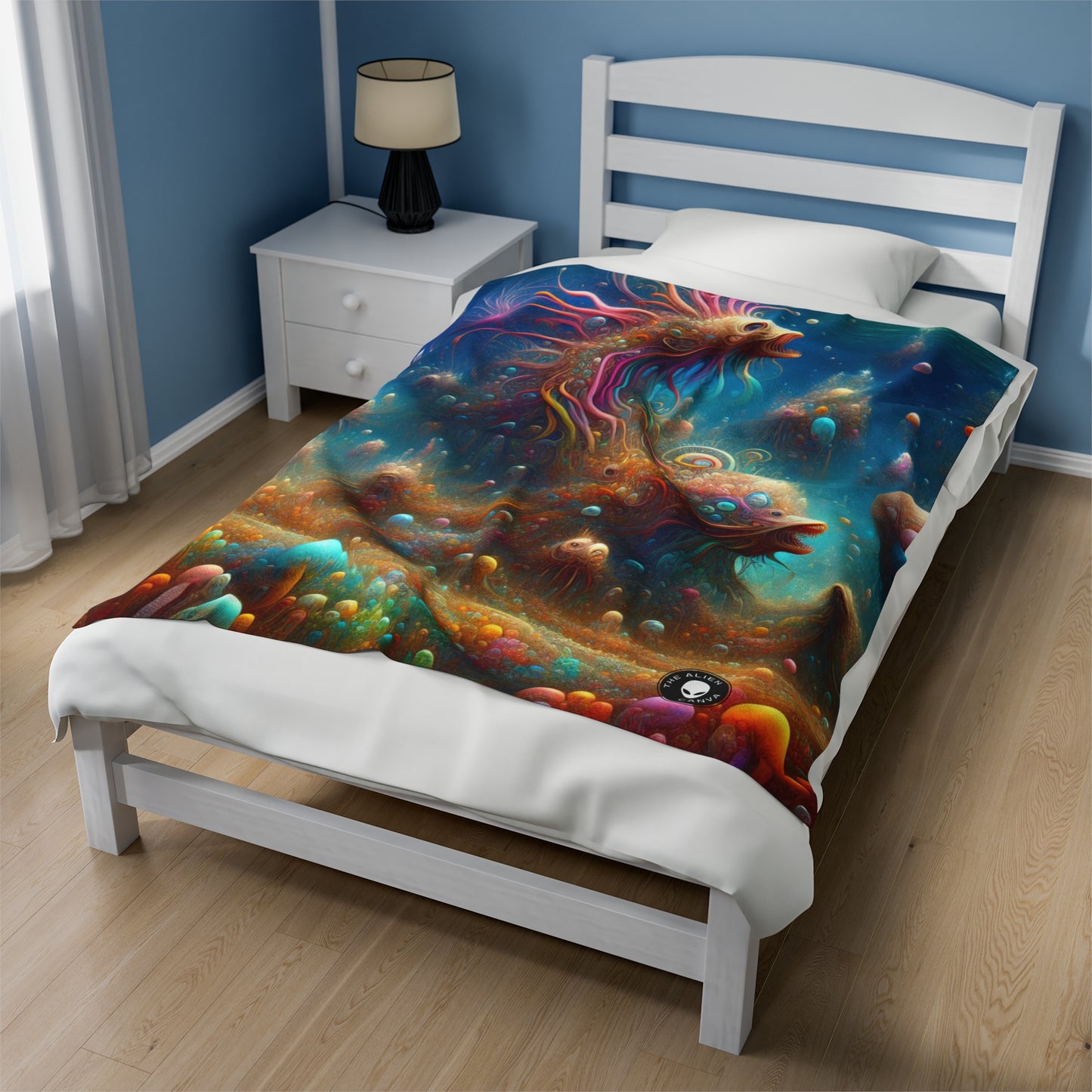 "Enchanting Aquatic Dreamscape" - The Alien Velveteen Plush Blanket